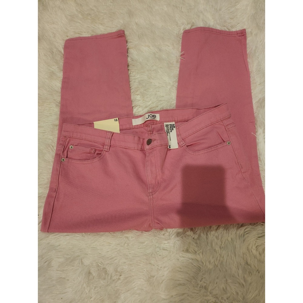 Joe Fresh Pink Slim Fit Cropped Denim Pants Womens Size 16 NWT